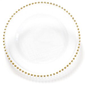 Glass Gold Beaded Charger 13″