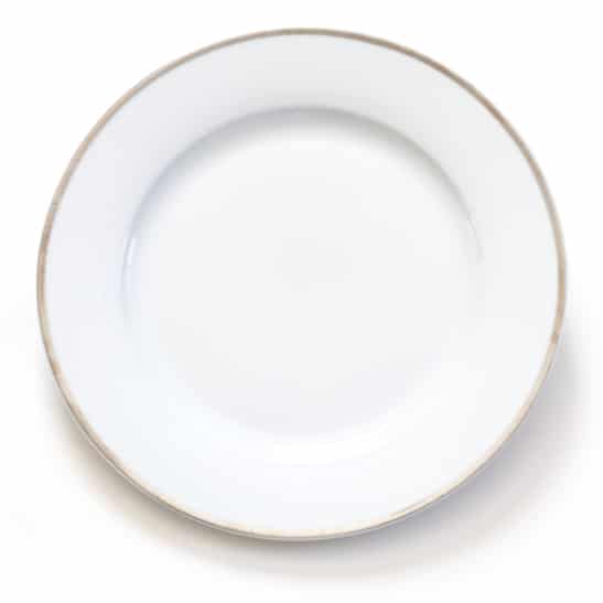 Silver rim dinner plate