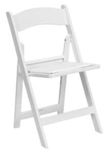 White rein folding chairs