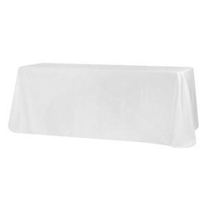 White Tablecloth 132″ X 90″ (Drape 6ft table)
