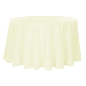Ivory Round Tablecloth 108″