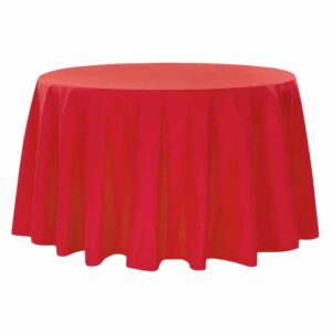 Red Round Tablecloth 120″