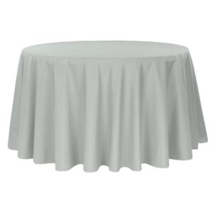 Grey Round Tablecloth 108″