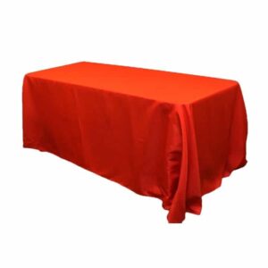 Red Rectangular Tablecloth 132″ X 90″