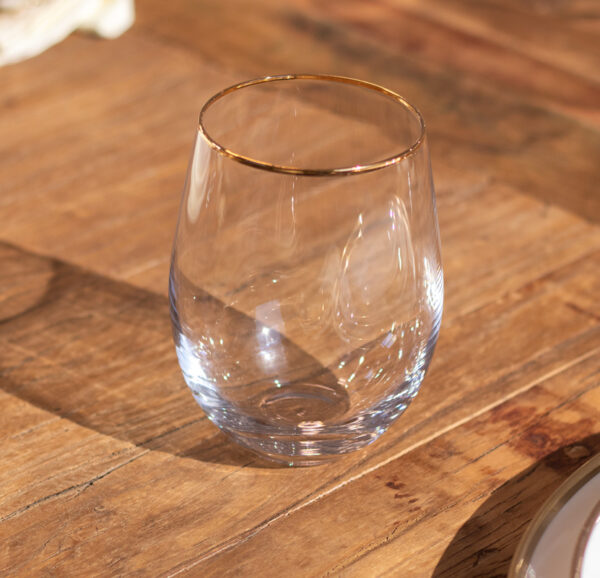 Signature Gold Rim Water Glass