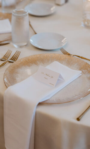 Shuttered Gold Clear Glass Charger 13″