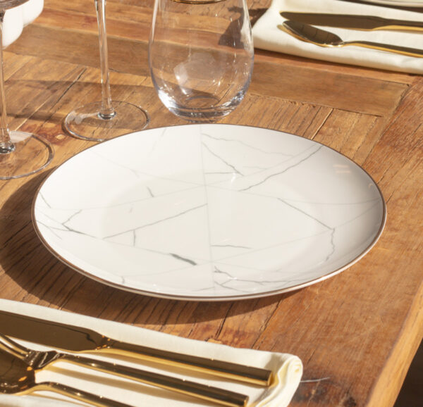 Gold Marble Dinner Plate