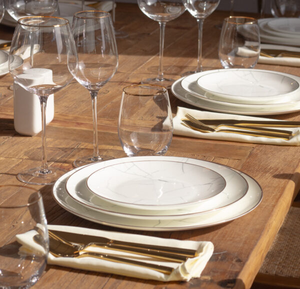 Gold Marble Dinnerware