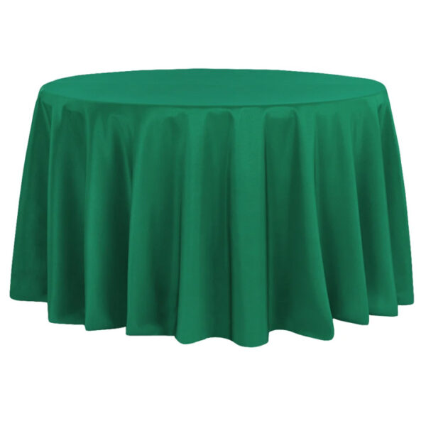 Emerald Green Round Tablecloth Trio