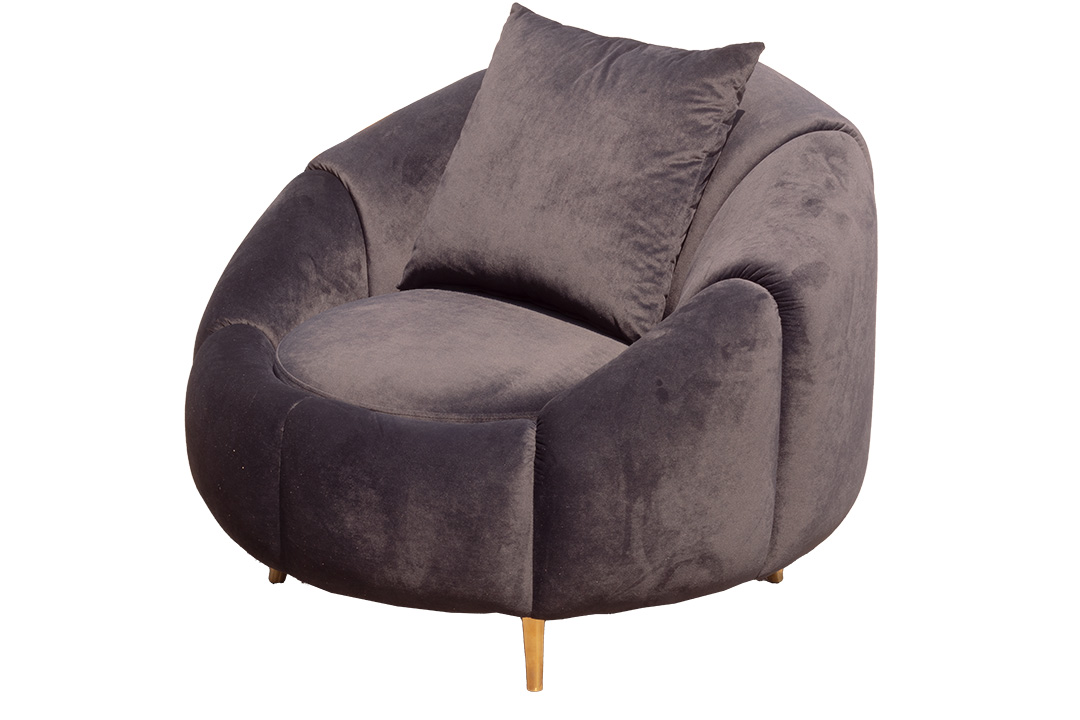 Monarch Single Sofa Chair Black Velvet