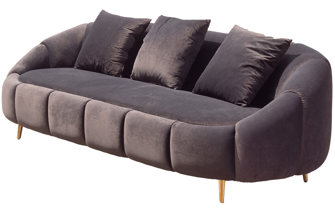 Monarch Sofa Black Velvet
