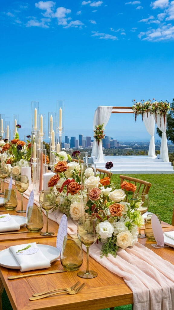 Luxury chuppah rental for upscale Jewish wedding reception in Bel Air Los Angeles
