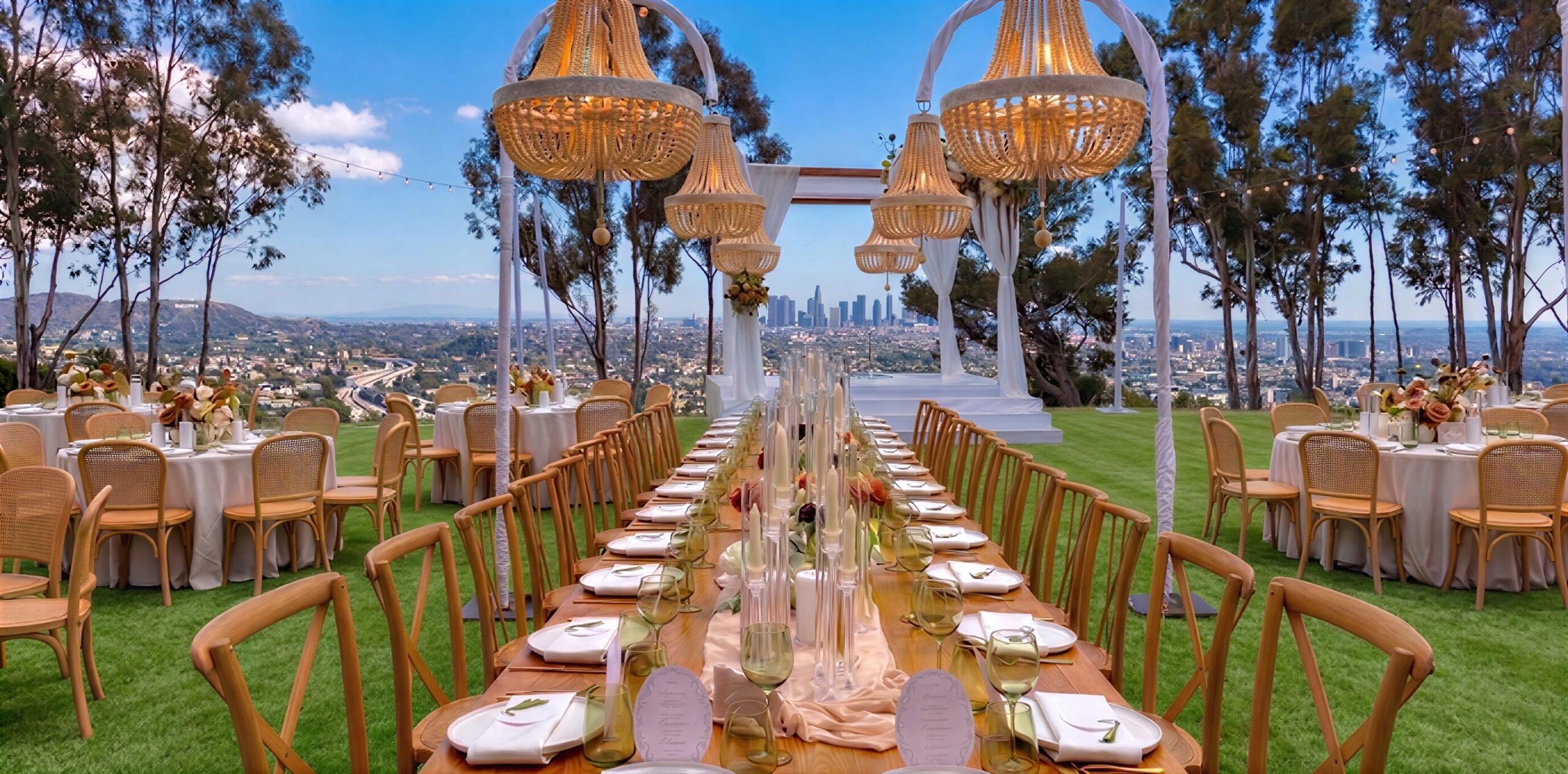 Full event setup for wedding in Los Angeles