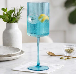 Oliver Blue Wine Glass (Red)