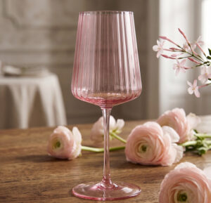 Olivia Pink Wine Glass