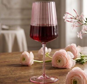Olivia Pink Wine Glass Red
