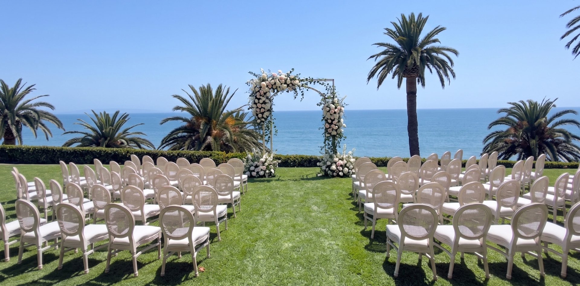 Wedding rentals on the coastline in Santa Monica